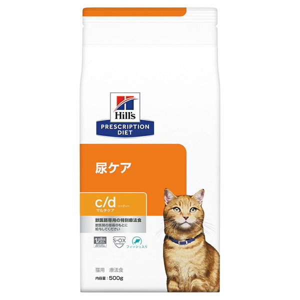 ﾋﾙｽﾞ PD 猫用 c/d ﾏﾙﾁｹｱ ﾌｨｯｼｭ入り 500g